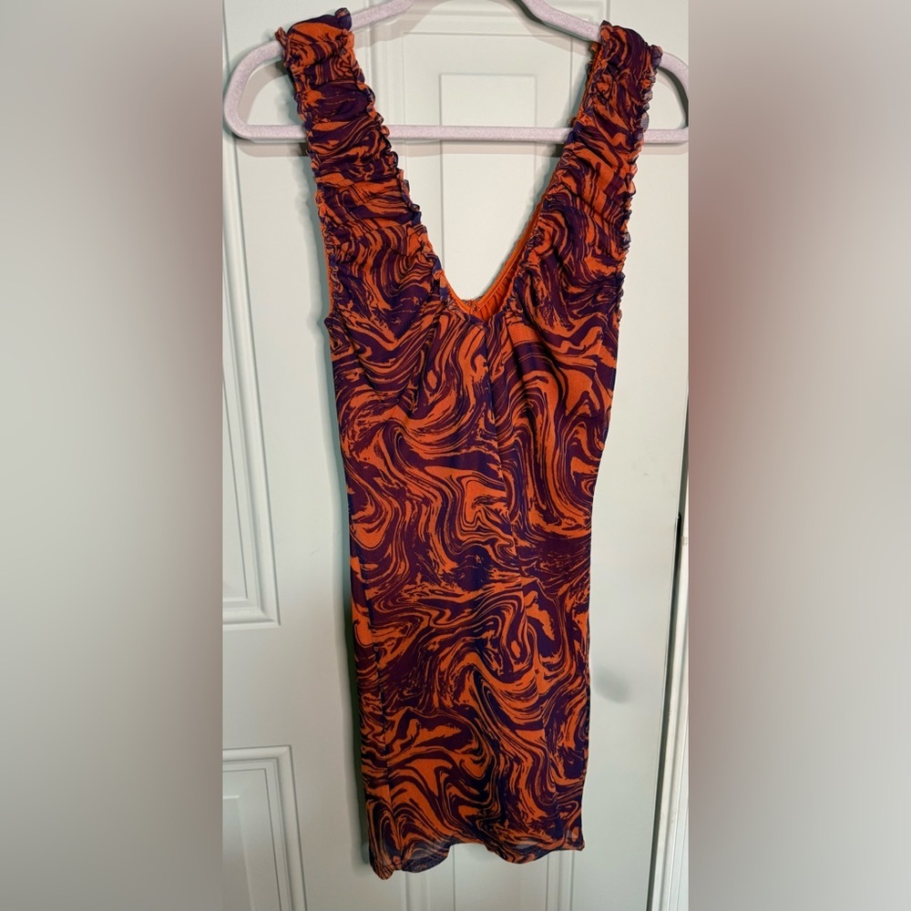 Urban Outfitters Orange‎ and Purple Swirl Dress - Picture 4 of 5